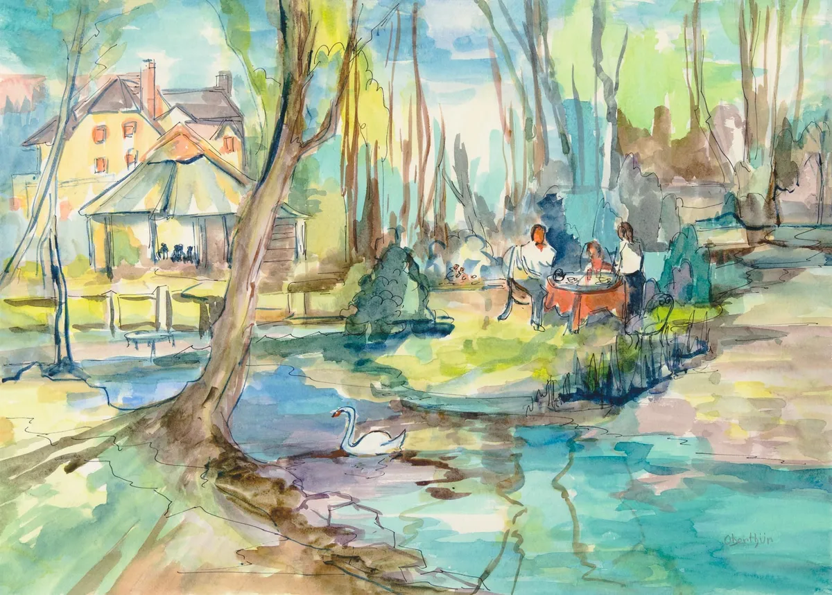 Lot 204: Christine Oberthur (French, b.1939)The Pres Du Cygne