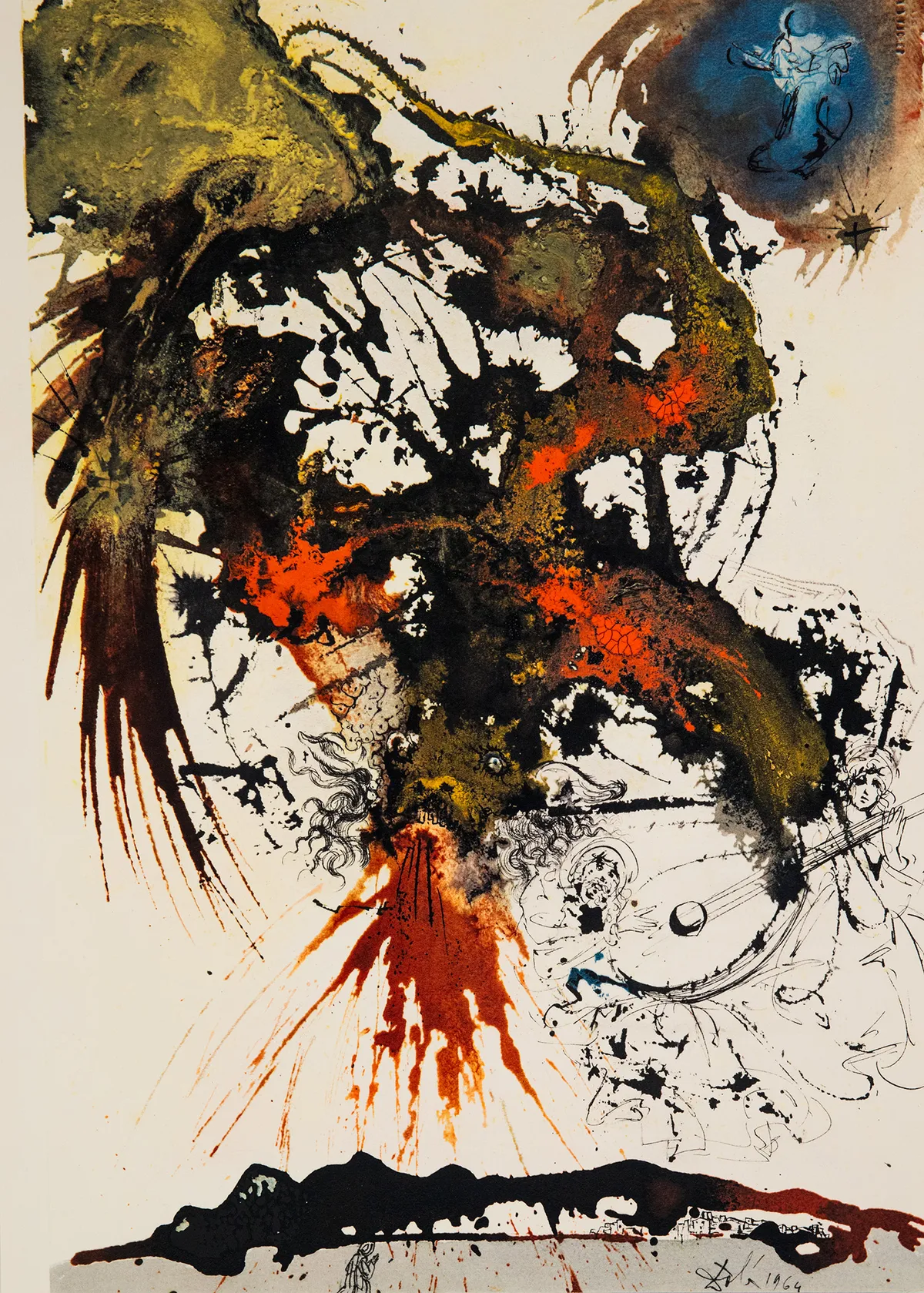Lot 102: Salvador Dali (Spanish, 1904-1989)Proelium Magnum In Caelo (From the suite Biblia Sacra)