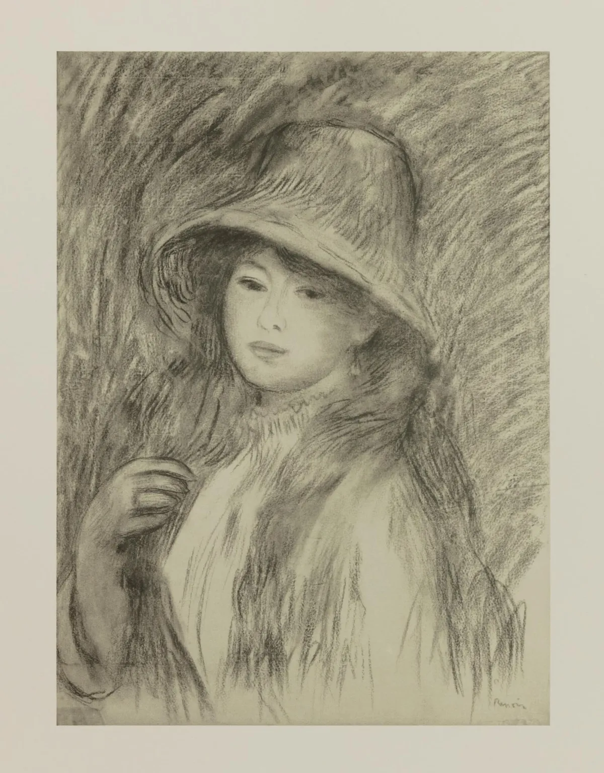 Lot 405: Pierre Auguste Renoir (French, 1841-1919)Jeune Fille Aux Longs Cheveux Ou Fille Au Chapeau De Paille