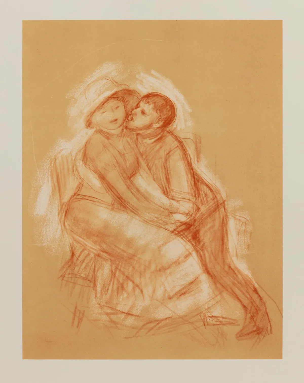 Lot 106: Pierre Auguste Renoir (French, 1841-1919)Les Amoureux