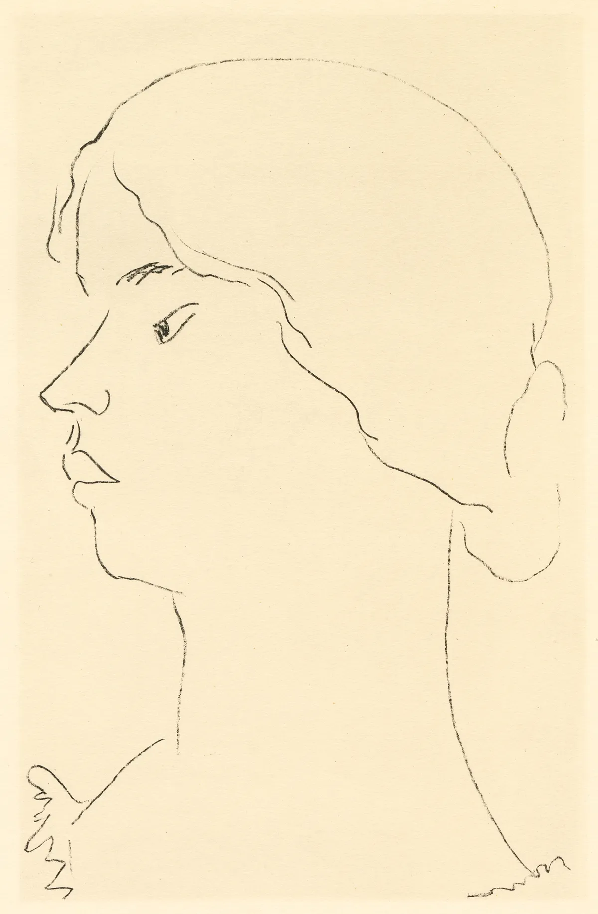 Lot 200: Henri Matisse (French, 1869-1954)Tete de Femme en Profil