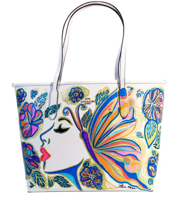 Lisa Mee (American, b.1974)Lisa Mee X Coach Multicolor on White City Tote